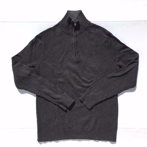Calvin Klein Grey 1/4 Zip Pullover Sweater Sz M - Picture 4 of 7